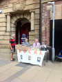 Outside Castleford library.